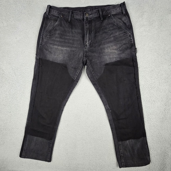 MNML Other - MNML Carpenter Jeans Men 37x28.5 Black Double Knee Utility Workwear Denim Pants